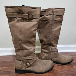 Just Fab Taupe Wide Calf Boots